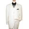 Steve Harvey Collection Solid Cream With Black Hand-Pick Stitching Vested Super 120's Merino Wool Suit